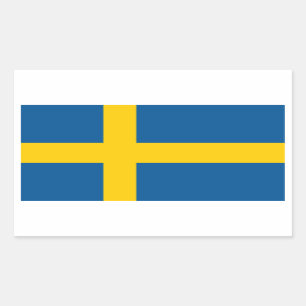 Vlag Zweden/Zweden Rechthoekige Sticker