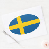 vlag Zweden/Zweden/Zweden Ovale Sticker (Envelop)