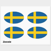 vlag Zweden/Zweden/Zweden Ovale Sticker (Vel)