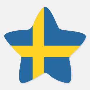vlag Zweden/Zweden/Zweden Ster Sticker