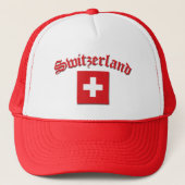 Vlag Zwitserland (met opschrift) Trucker Pet (Voorkant)