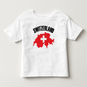 Vlag Zwitserland-plattegrond Kinder Shirts