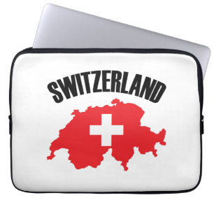 Vlag Zwitserland-plattegrond Laptop Sleeve