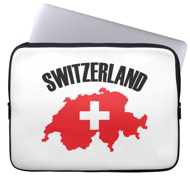 Vlag Zwitserland-plattegrond Laptop Sleeve (Voorkant)