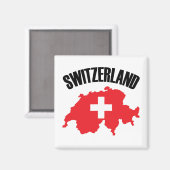 Vlag Zwitserland-plattegrond Magneet (Voorkant / Achterkant)