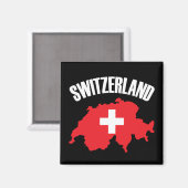 Vlag Zwitserland-plattegrond Magneet (Voorkant / Achterkant)