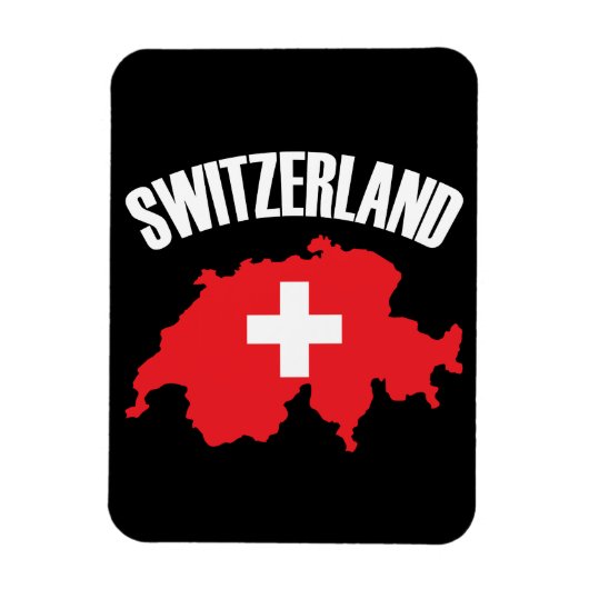 Vlag Zwitserland-plattegrond Magneet (Verticaal)