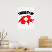 Vlag Zwitserland-plattegrond Poster (Keuken)
