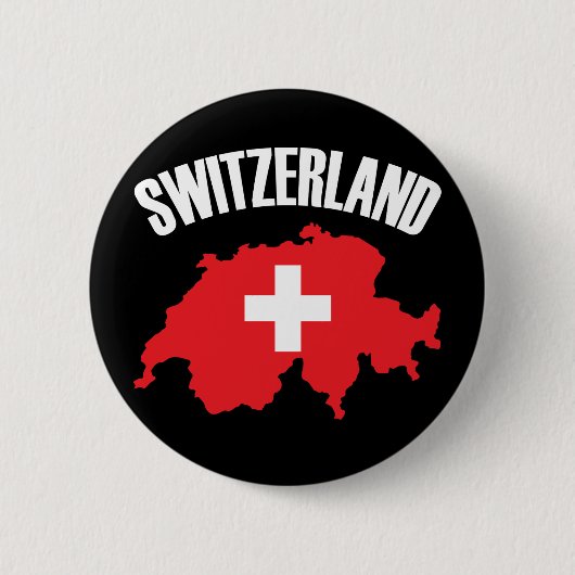 Vlag Zwitserland-plattegrond Ronde Button 5,7 Cm (Voorkant)