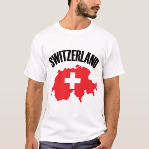 Vlag Zwitserland-plattegrond T-shirt