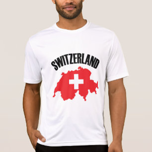 Vlag Zwitserland-plattegrond T-shirt