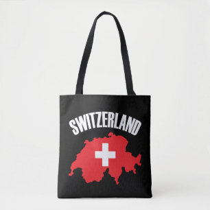 Vlag Zwitserland-plattegrond Tote Bag