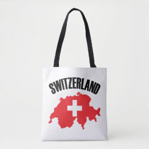 Vlag Zwitserland-plattegrond Tote Bag