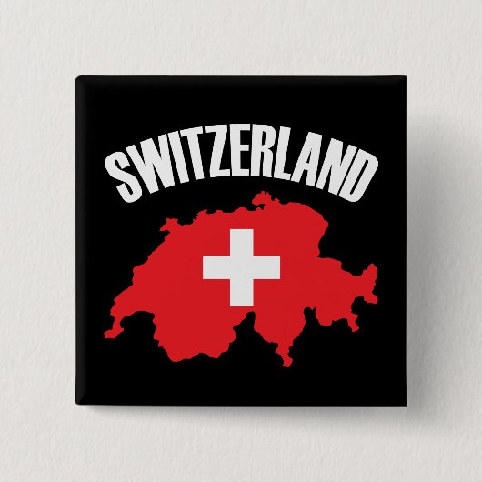 Vlag Zwitserland-plattegrond Vierkante Button 5,1 Cm (Voorkant)