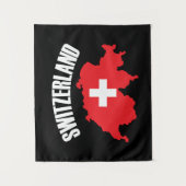 Vlag Zwitserland-plattegrond Wandkleed (Voorkant)