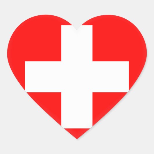 Vlag Zwitserland (Zwitserland) Hart Sticker (Voorkant)
