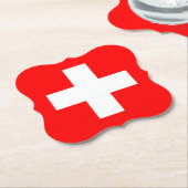 Vlag Zwitserland (Zwitserland) Kartonnen Onderzetters (Gekanteld)