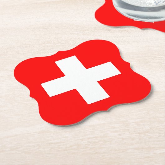 Vlag Zwitserland (Zwitserland) Kartonnen Onderzetters (Gekanteld)