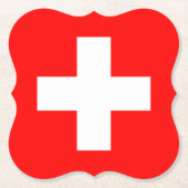 Vlag Zwitserland (Zwitserland) Kartonnen Onderzetters (Voorkant)