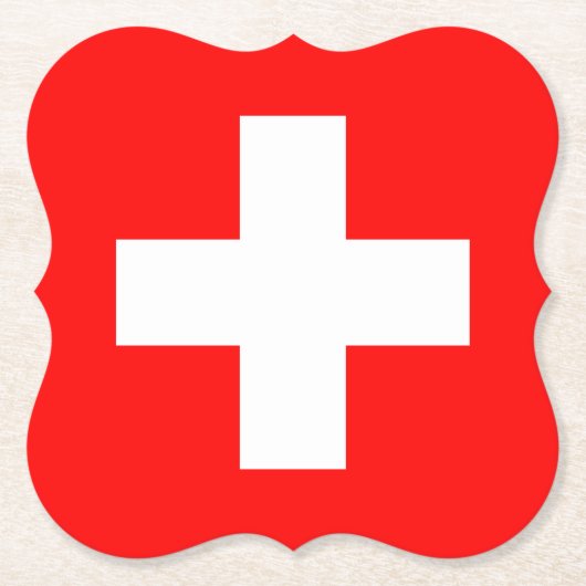 Vlag Zwitserland (Zwitserland) Kartonnen Onderzetters (Voorkant)