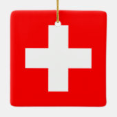 Vlag Zwitserland (Zwitserland) Keramisch Ornament (Achterkant)