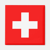 Vlag Zwitserland (Zwitserland) Magneet (Voorkant)