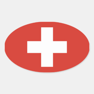 Vlag Zwitserland/Zwitserland Ovale Sticker
