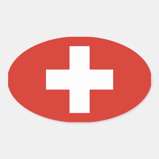 Vlag Zwitserland/Zwitserland Ovale Sticker (Voorkant)