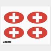 Vlag Zwitserland/Zwitserland Ovale Sticker (Vel)