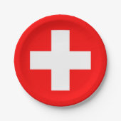 Vlag Zwitserland (Zwitserland) Papieren Bordje (Voorkant)