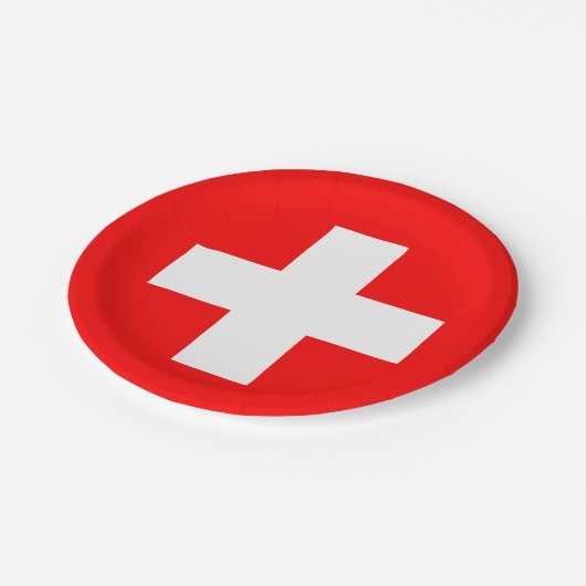 Vlag Zwitserland (Zwitserland) Papieren Bordje (Gekanteld)