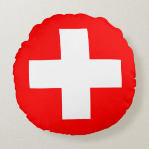 Vlag Zwitserland (Zwitserland) Rond Kussen