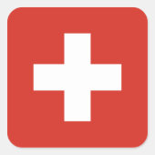 Vlag Zwitserland/Zwitserland Vierkante Sticker (Voorkant)