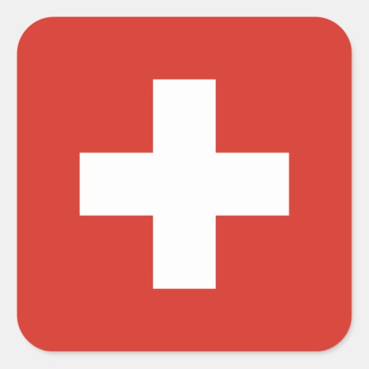 Vlag Zwitserland/Zwitserland Vierkante Sticker (Voorkant)