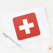 Vlag Zwitserland/Zwitserland Vierkante Sticker (Envelop)