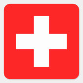 Vlag Zwitserland (Zwitserland) Vierkante Sticker (Voorkant)