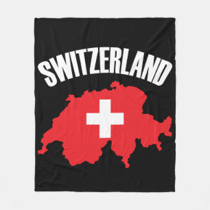 Vlag Zwitserse plattegrond Fleece Deken