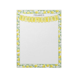 Vlagbanner en Waterverf Lemon Tree Patroon Notitieblok