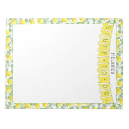 Vlagbanner en Waterverf Lemon Tree Patroon Notitieblok