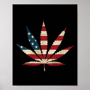 Vlagblad van de VS - Grappige Amerikaanse Vlag Pot Poster