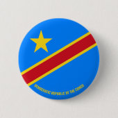 Vlagcharming Democratische Republiek Congo Ronde Button 5,7 Cm (Voorkant)