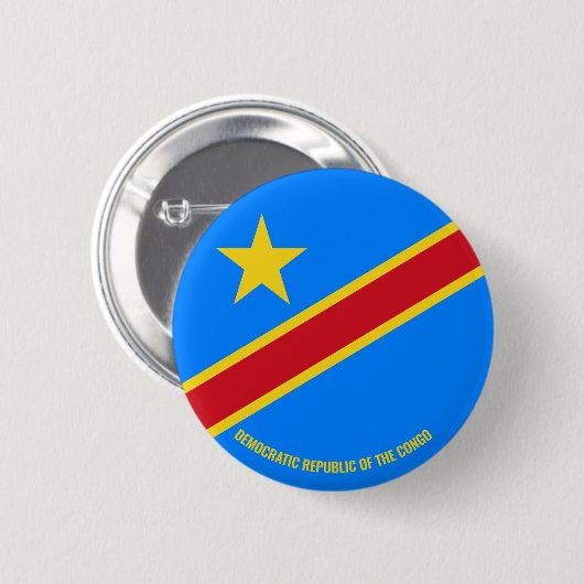 Vlagcharming Democratische Republiek Congo Ronde Button 5,7 Cm (Voorkant /achterkant)