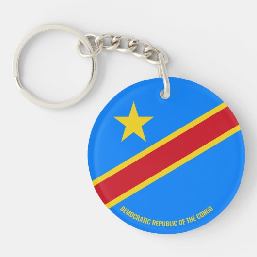 Vlagcharming Democratische Republiek Congo Sleutelhanger (Voorkant)