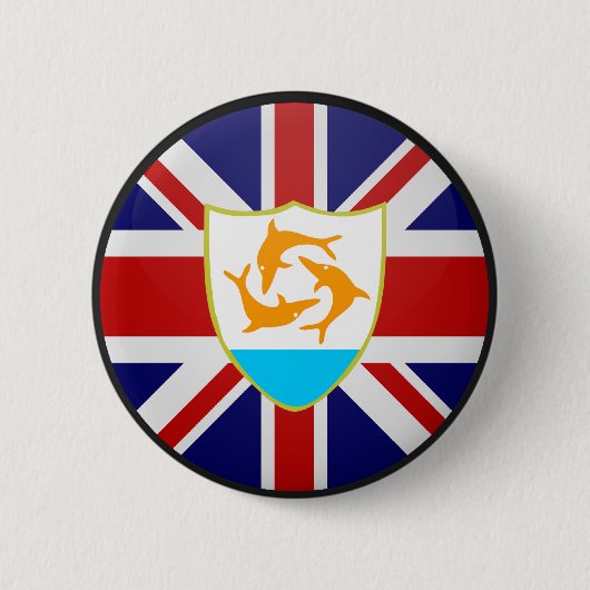 Vlagcirkel van de Anguilla-kwaliteit Ronde Button 5,7 Cm (Voorkant)