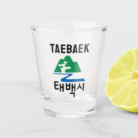Vlagembleem van Taebaek, Zuid-Korea Shot Glas (Voorkant)