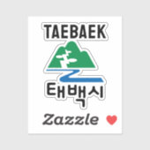 Vlagembleem van Taebaek, Zuid-Korea Sticker (Vel)