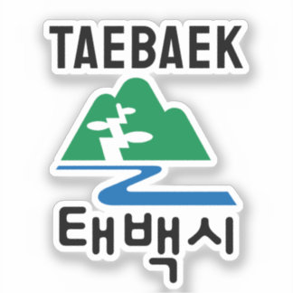 Vlagembleem van Taebaek, Zuid-Korea Sticker