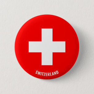 Vlagencharmeringspatriottiek in Zwitserland Ronde Button 5,7 Cm