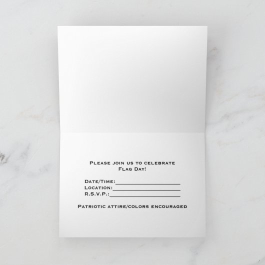 Vlagendag partijuitnodiging, patriottische feestda (Binnen)