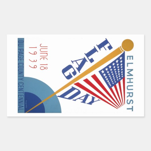 Vlagendag Rechthoekige Sticker (Voorkant)